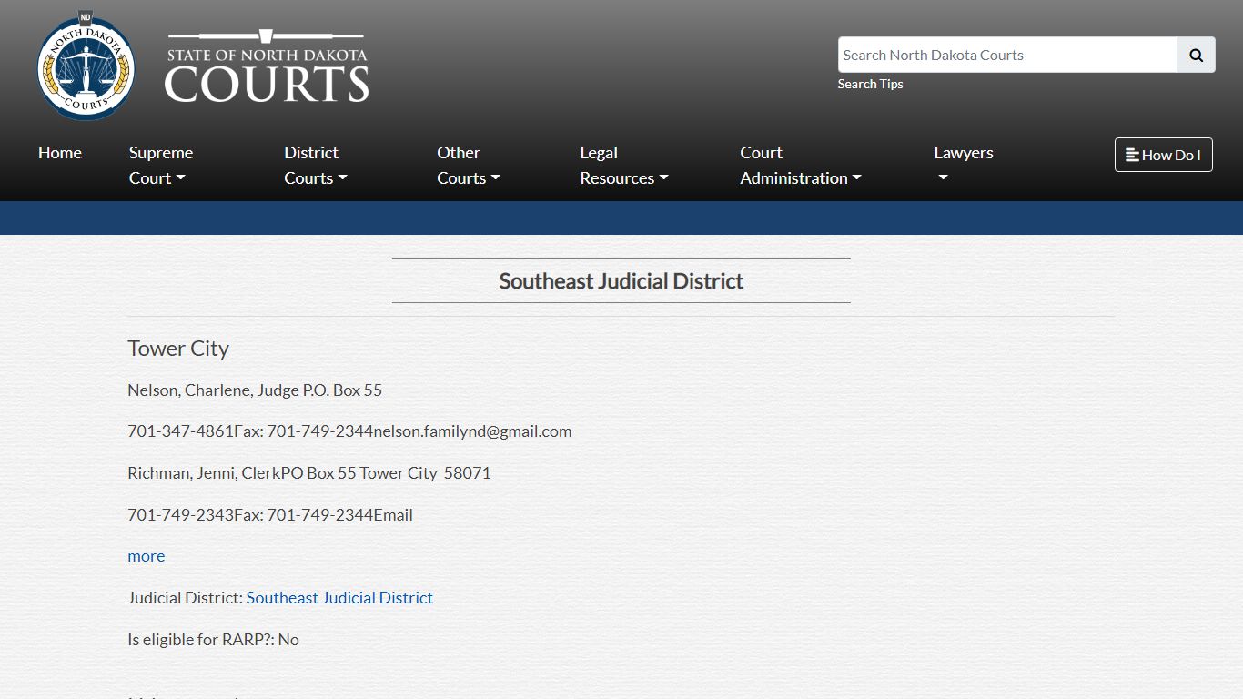 North Dakota Court System - Southeast Judicial District
